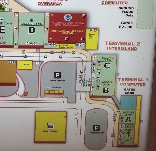 ホノルル空港地図