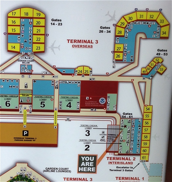 ホノルル空港2階地図